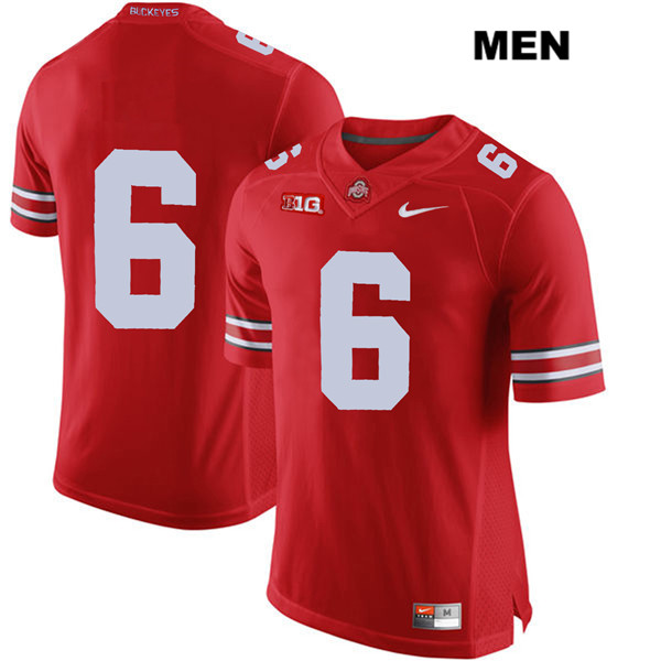 Ohio State Buckeyes Men's Kory Curtis #6 Red Authentic Nike No Name College NCAA Stitched Football Jersey SF19F04SN